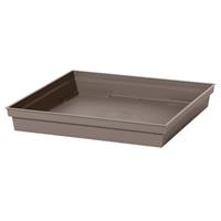 EDA Bloempot kunststof onderschaal Toscane taupe vierkant L27 x B27 x H4 cm -