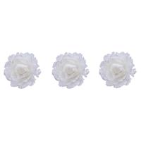 Decoris 6x stuks decoratie bloemen wit met veertjes op clip 11 cm -