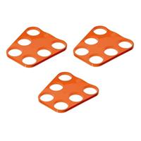 3x Oranje plastic bier tray voor 6 glazen -