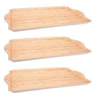 Set van 3x stuks bamboe houten dienbladen/serveerbladen 45 x 31 cm -