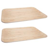 Cosy & Trendy Set van 3x stuks houten dienbladen 43,5 x 32,3 cm -