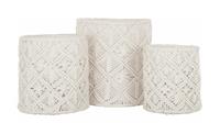 MUST Living Mand Boho Macramé, Set van 3 stuks - Wit