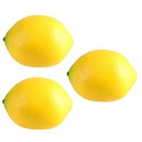Bellatio 3x stuks kunst fruit citroenen van 7 cm - Namaak/nep fruit -