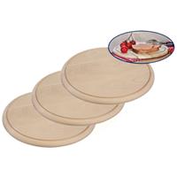 3x Ronde houten ham planken / broodplanken / serveer planken 28 -