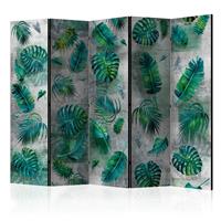 Karo-art Vouwscherm - De moderne jungle 225x172cm, gemonteerd geleverd, dubbelzijdig geprint (kamerscherm)