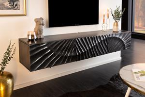 Invicta Interior TV-meubel Zwevend Zwart 160cm Scorpion Massief Mango Hout - 41995
