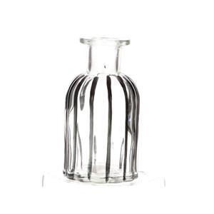 HBX natural living Fles vaas glas h10cm zwart-transparant