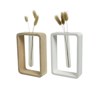 Decoris Een-bloemsvaas mdf L4.5-W12-H18cm