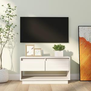 VidaXL Tv-meubel 74x34x40 Cm Massief Grenenhout Wit