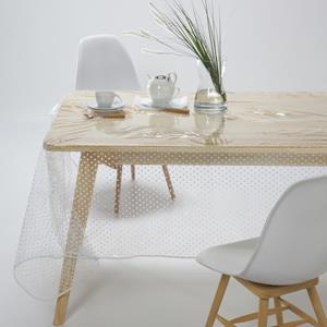 LA REDOUTE INTERIEURS Tafellaken in transparant PVC met stippenprint