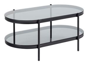 Bendt Ovale Glazen Salontafel Paw 95 x 50cm - Zwart