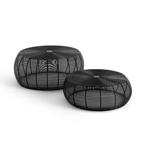 LA REDOUTE INTERIEURS Set van 2 ronde salontafels in staaldraad Bangor
