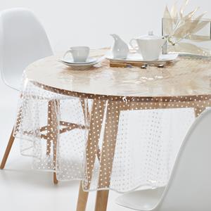 LA REDOUTE INTERIEURS Tafellaken in transparant PVC met stippenprint