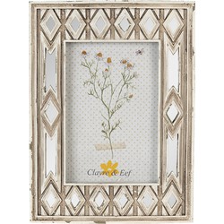 Clayre & Eef Fotolijst 10*15 cm Beige Kunststof Fotokader Wissellijst Foto Frame