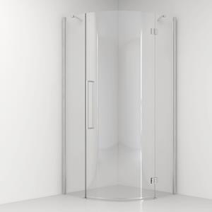 Van Rijn Douchecabine  ST05 Kwartrond Aluminium 90x200 cm 8 mm Helder Glas Chroom