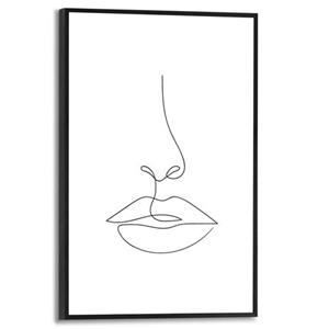 Praxis Decoratief paneel Illustratie mond en neus zwart-wit 20x30cm MDF