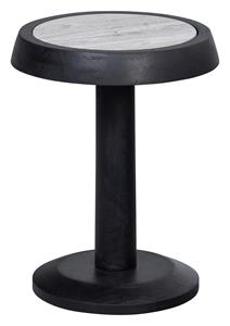 Woood Bijzettafel Nanne Marmer en mangohout, 36cm - Zwart