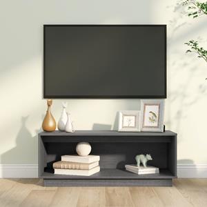 vidaXL TV-Schrank Grau 90x35x35 cm Massivholz Kiefer 