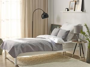 BELIANI Bedsprei met Relief en Kussenset 140 x 210 cm Grijs ALAMUT