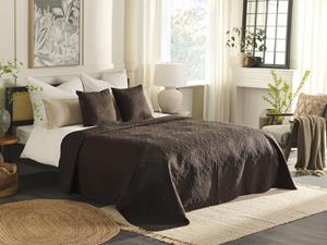 BELIANI Bedsprei met Relief en Kussenset 200 x 220 cm Bruin RAYEN