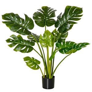 HOMCOM Wil je graag een kamerplant houden maar heb je geen groene vingers? Onze kunstmatige monsteraplant is precies wat je nodig hebt. Het blijft jarenlang
