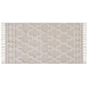 BELIANI Katoenen Vloerkleed 80 x 150 cm Beige SULUOVA