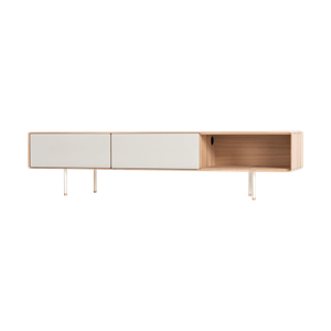 Gazzda Fina lowboard houten tv meubel linoleum mushroom - 200 x 45 cm