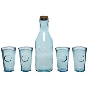 Decoris Giftbox met sap/limonade/water karaf en 4x luxe drink glazen - Vaderdag/Moederdag cadeau tip