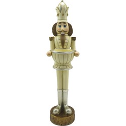 Clayre & Eef Theelichthouder Notenkraker 30 cm Beige Kunststof Waxinelichthouder