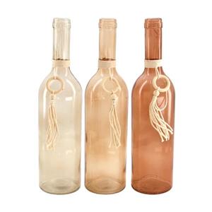 Dijk natural collections Fles glas 7x7x29cm met hangdeco