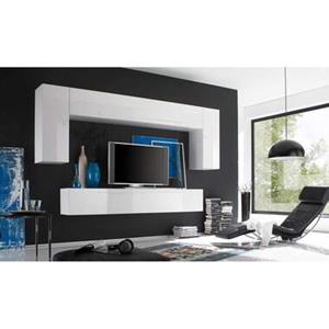 Leen Bakker TV-meubel combinatie Mestre - hoogglans wit - neerwaarts
