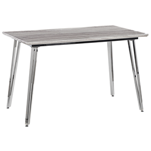 BELIANI Eettafel 120 x 70 cm Marmereffect met Zilver GREYTON