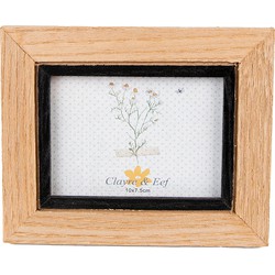 Clayre & Eef Fotolijst 7*10 cm Bruin Zwart MDF Fotokader Wissellijst Foto Frame