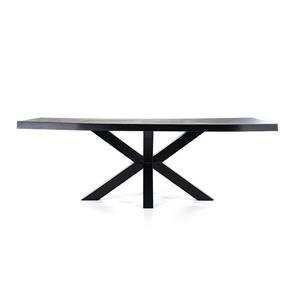 Countrylifestyle Boomstam tafel met spinpoot 200x100cm zwart