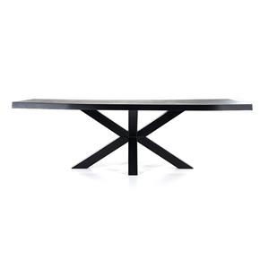 Countrylifestyle Boomstam tafel met spinpoot 240x100cm zwart