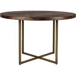 Dutchbone Class Ronde Eettafel - 120 Cm - Acaciahout Visgraat