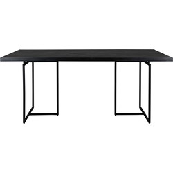 Dutchbone Class Eettafel - L180 X B90 X H75 Cm - Zwart Acaciahout Visgraat