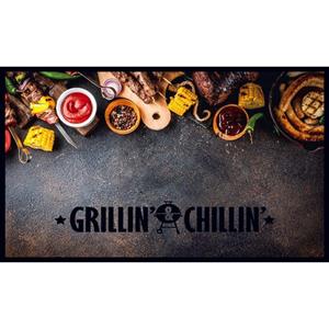 Fußmatte »MD Entree BBQ Grillmatte - Teppichmatte - Küchenteppich«, MD Entree, rechteckig, Höhe 5 mm, bei 30° waschbar, anti-rutsch, 67 x 120 cm, Grillin & Chillin, bun