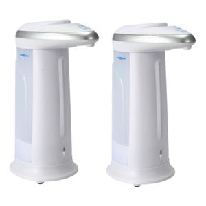 2x Stuks Zeep/geldispensers Met Sensor Wit 330 Ml - Zeeppompjes