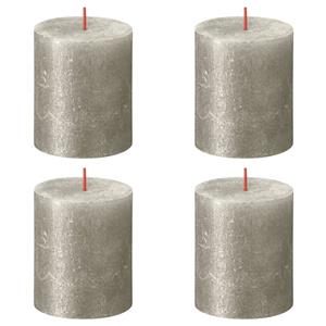 Bolsius Stompkaarsen Shimmer 4 St Rustiek 80x68 Mm Champagnekleurig
