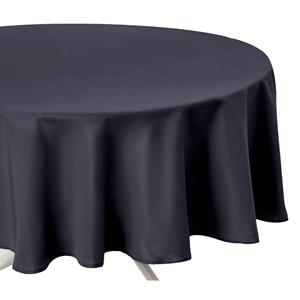 Atmosphera Tafelkleed rond 180 cm donker grijs polyester - Tafellakens