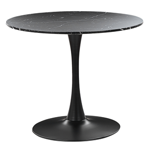 BELIANI Eettafel zwart marmer look ⌀ 90 cm BOCA