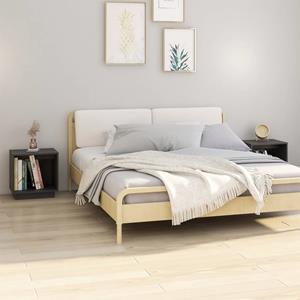 VidaXL Nachtkastjes 2 St 40x30x40 Cm Massief Grenenhout Grijs