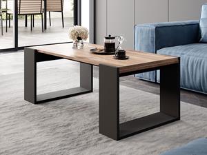 Mobistoxx Rechthoekige salontafel WODA 120 cm wotan eik/antraciet
