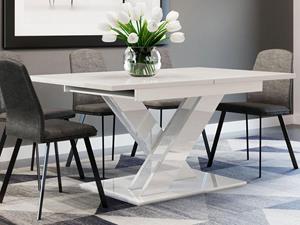 Mobistoxx Verlengbare eettafel BRONNIE 140>180 cm hoogglans wit