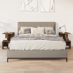 vidaxl Nachtkastjes 2 st 35x35x55 cm bewerkt hout gerookt eikenkleurig