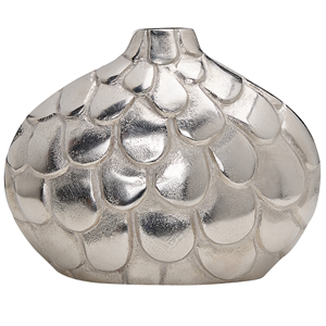 BELIANI Metalen bloemenvaas zilver TIMGAD