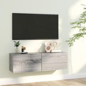 vidaXL TV-Wandschrank Grau Sonoma 100x30x30 cm Holzwerkstoff 