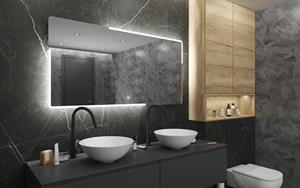 Gliss Design Melite spiegel met LED-verlichting en verwarming 100x70cm
