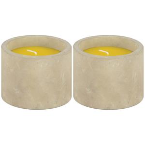 Fancy Flames 2x Citrus Geurkaars In Betonnen Houder 8.5 X 7 Cm Brandduur 10 Uur - Geurkaarsen